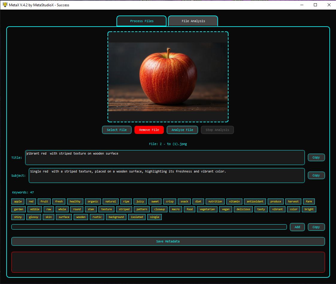 Screenshot MetaX V.2.0 2